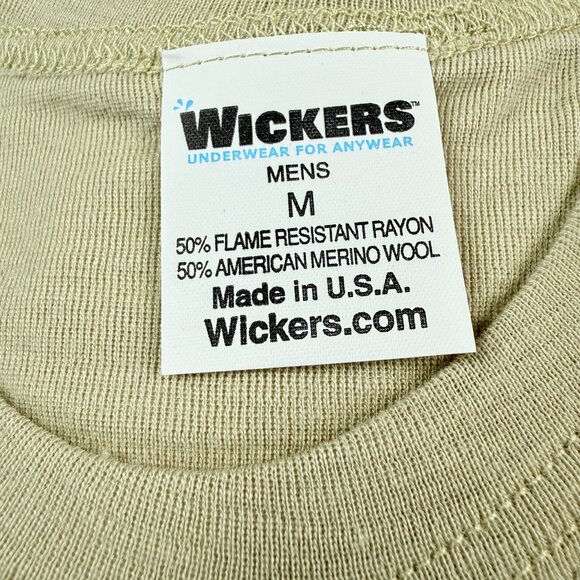 Wickers Flame Resistant Underwear Men’s Medium 50/50 Merino Wool–Rayon Crewneck - Picture 7 of 8